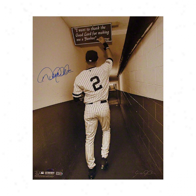 Derek Jeter Just discovered York Yankees 16x20 Autographed Photograph Ball In Original Yankee Stadium Tunnel- Sepia