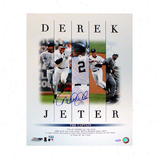 Derwk Jeter New York Yankees 16x20 Career Accomplishments Autographed Photograph