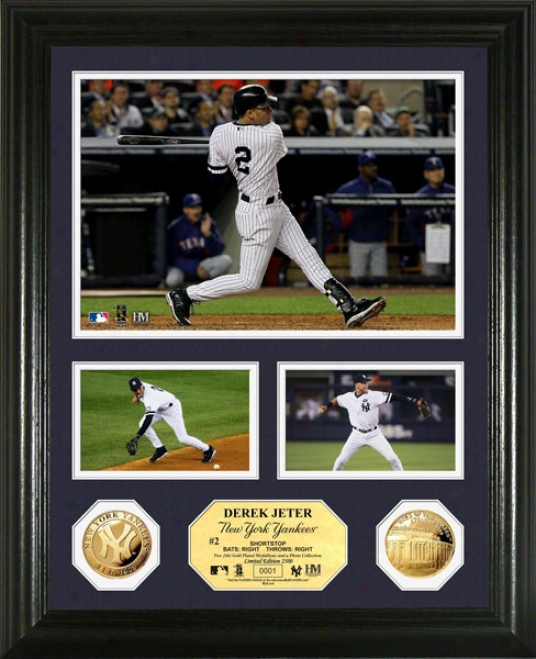 Derek Jeter New York Yankees 24kt Gold Coin Photo Mint