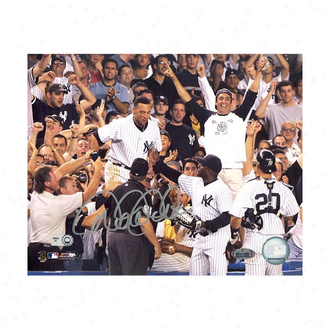 Derek Jeter New York Yankees - In Stands After Dive - Autographed 16x20 Photograph