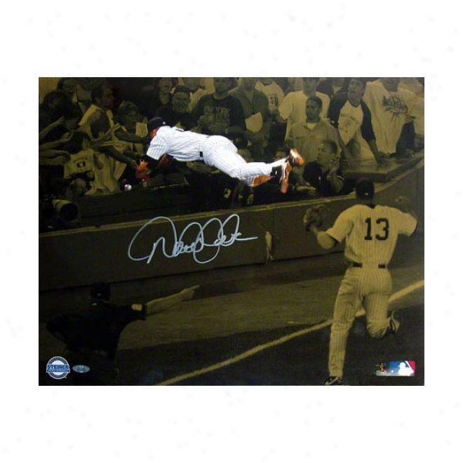 Derek Jeter New York Yankees Vs Red Sox 16x20 Dive Autographed Sepia Photograph