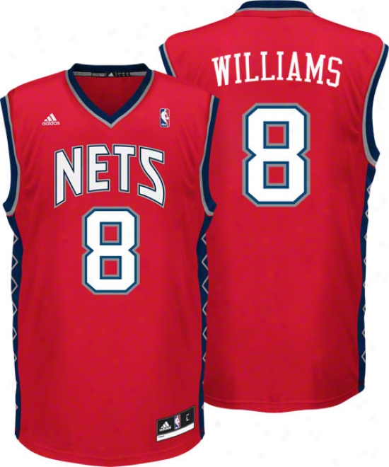 Deron Williams Jersey: Adidas Red Replica #8 New Jedsey Nets Jedsey