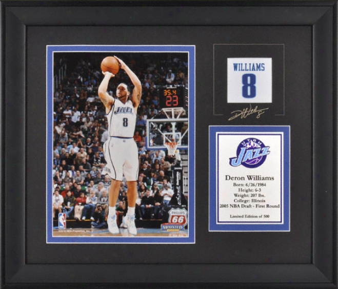 Dedon Williams Utah Jazz Framed 6x8 Photograph With Facsimile Signature And Plate - Limited Edition Of 500