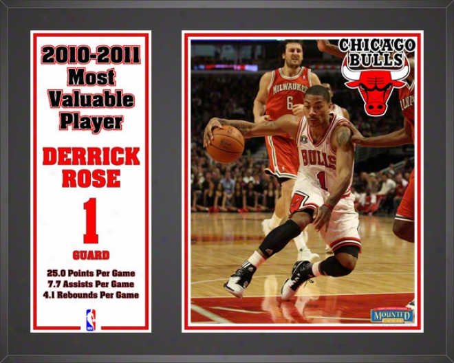 Derrick Rose 2010-2011 Nba Mvp Sblimated 12x15 Plaque  Details: Chicago Bulls