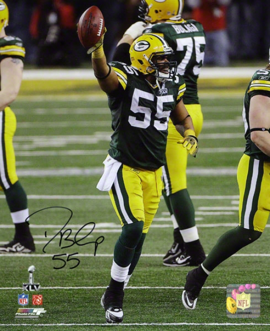 Desmond Bishop Autographed Photograph  Details: 8x10, Green Bay Packers