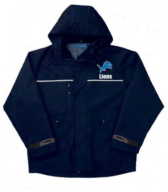 Detroit Lions Jackst: Navy Reebok Yukon Jacket