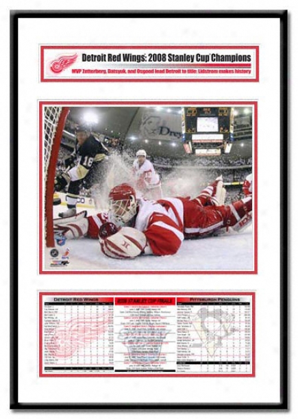 Detroit Red Wings -chris Osgood Game 6 Save - 2008 Stanley Cup Champs Champion Frame