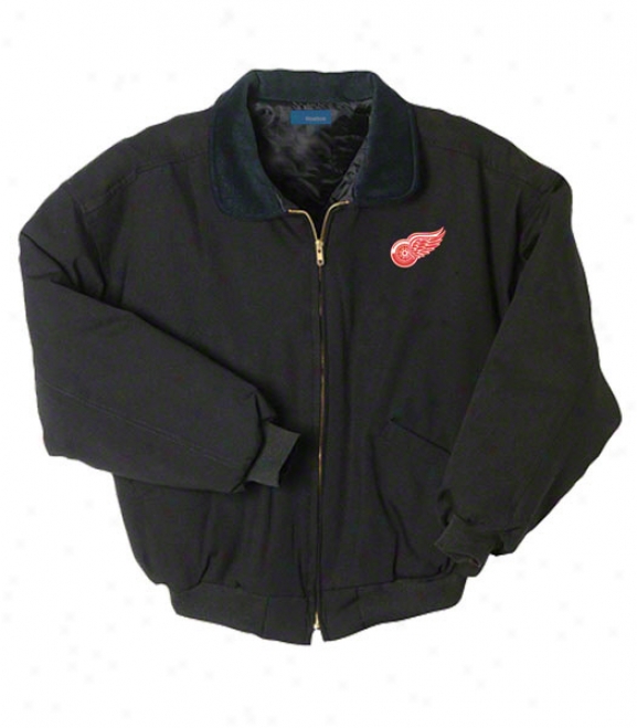 Detroit Red Wings Jerkin: Black Reebok Saginaw Jacket