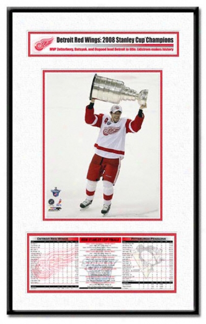 Detroit Red Wings -pavel Datsyuk With Stanley Cup - 2008 Stanley Cup Champs Champion Frame