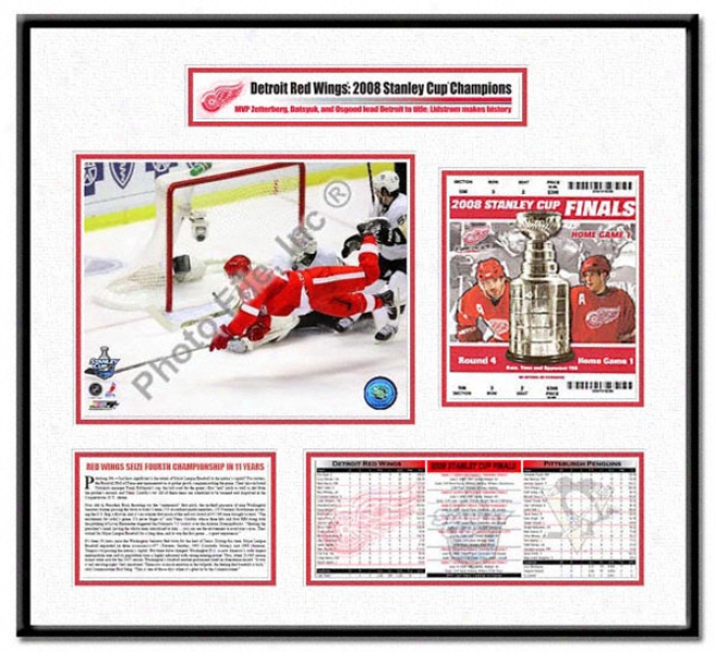 Detroit Red Wings -valtteri Filppula Game 2 Goal - 2008 Stanley Cup Champions Ticket Frame