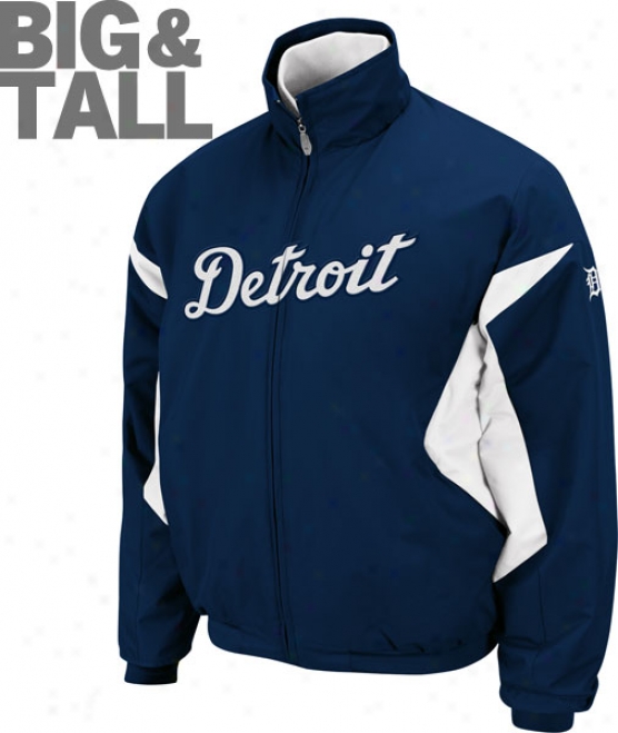 Detroit Tigers Big & Tall Authentic Collection Navy hTerma Base Triiple Grow thin Premier Jacket