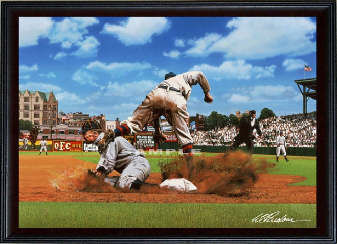 Dertoit Tigers - &quotty On Third&quot - Large - Framed Giclee