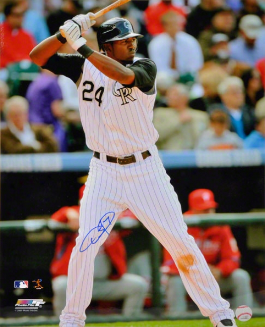 Dexter Fowler Autographed 16x20 Photograph  Details: Colorado Rockies