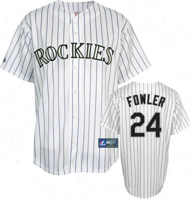 Dexter Fowler Jersey: Adult Majestic Home Pinstripe Replica #24 Colorado Rockies Jersey