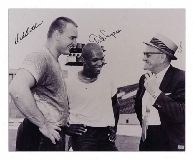 Dick Butkus And Gale Sayers Chicago Bears Dual Autographed 16x20 Photograph