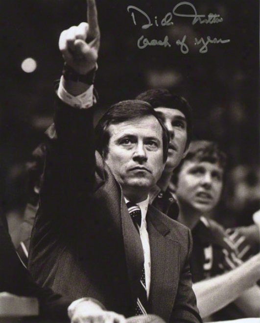 Dick Motta Autographed Photograph  Details: Chicago Bulls, Coach Of Year Inscription, 8x10