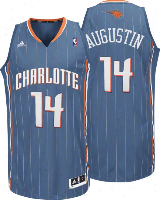 D.j. Augustin Jersey: Adidas Creole Blue Swingman #14 Charlotte Bobcats Jersey