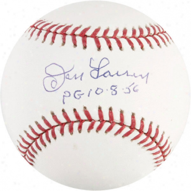 Don Larsen Autographes Baseball  Details: Mlb Baseball, 10-8-56 Perfect Game Date