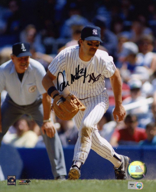 Don Mattingly New York Yankees Fielding 8x10 Autographed Photograph