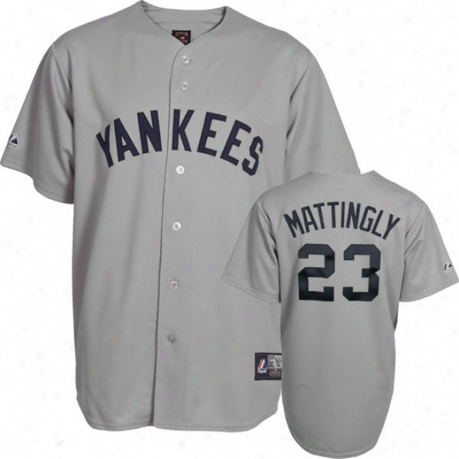 Put on Mattingly New York Yankees Grey Cooperstown Replica Jersey