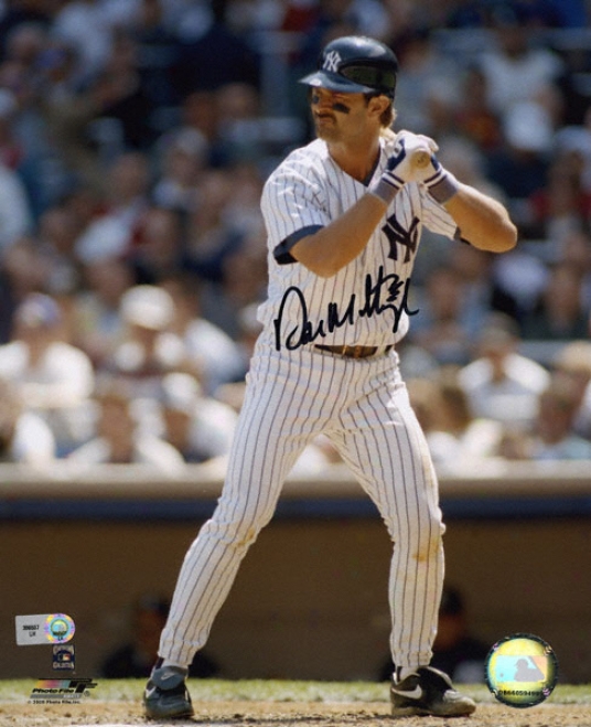 Don Mattingly New York Yankees Hitting 8x10 Autographed Photograph