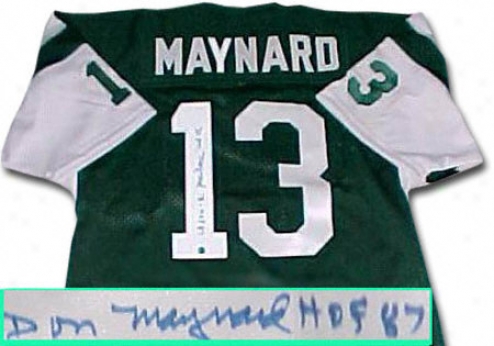 Don Maynard New York Jets Autographwd Throwback Green Jersey