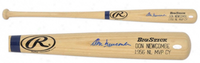 Put on Newcombe Autographed Bat  Details: Big Stick Bat