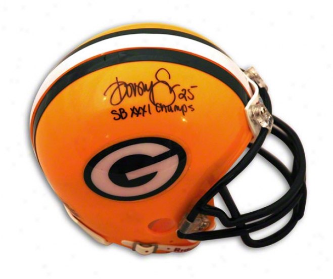 Dorsey Levens Green Bay Pacckers Autographed Mini Helmet Inscribed Sb Xxxi Champa