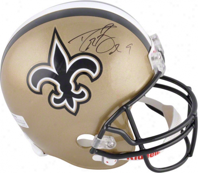 Drew Brees Autographed Helmet  Details: New Orleans Saints, Riddell Replica Helmet