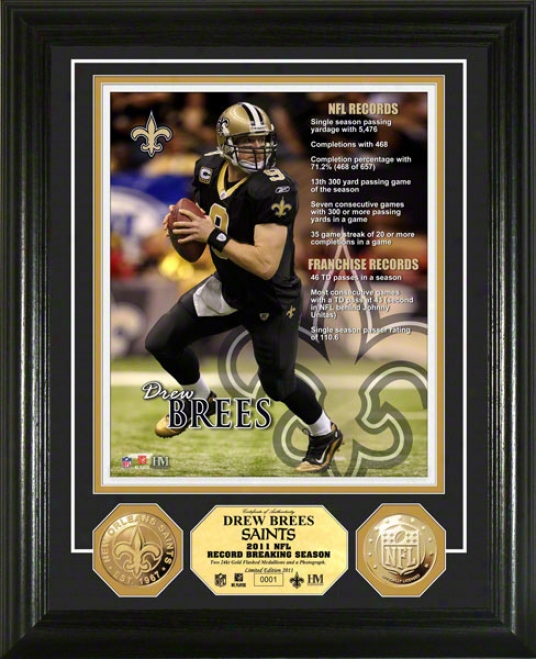 Drew Brees New Orleans Saints 2011 Records Photo Mint