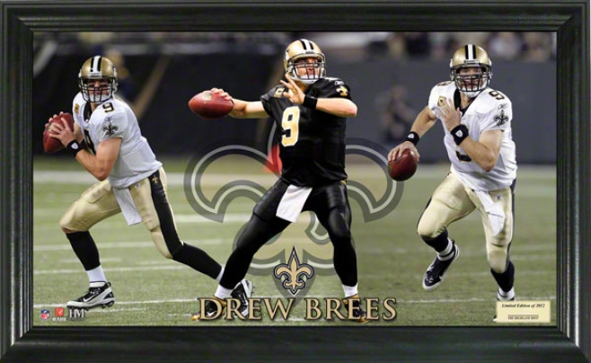 Drew Brees New Orleans Saints Gridiron Ace 12x20 Frame