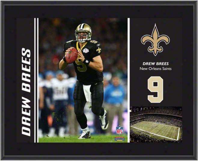 Drew Brees Plaque  Details: New Orleans Saints, Sublimated, 10x13, Nfl Plaque