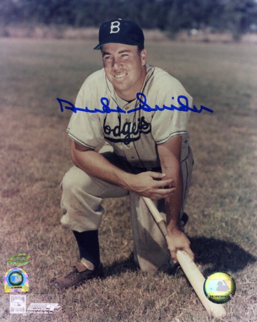 Duke Snider Brooklyn Dodgers 8x10 Autographed Photograph With Edwin Donald Snider Inscrription