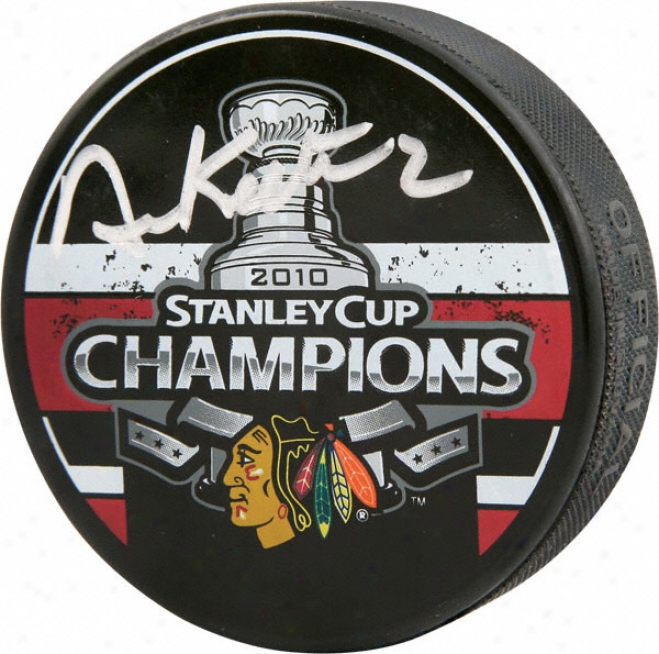 Duncan Keith Chicago Blackhawks Autographec 2010 Stanley Cup Champions Puck