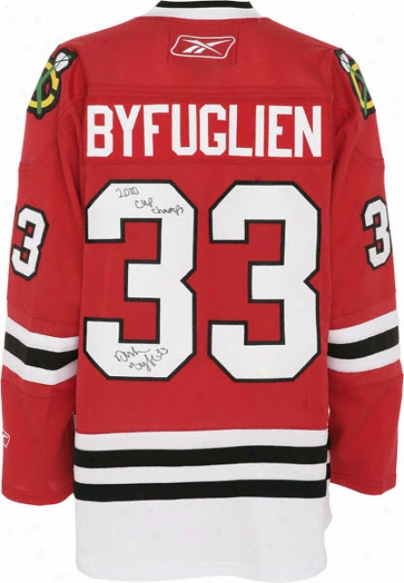 Dustin Byfuglien Autographed Jersey  Details: Chicago Blackhawks, Red