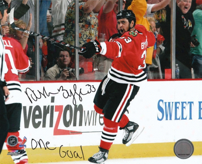 Dustin Byfuglieh Chicago Blackhawks - Celebration - Autographed 8x10 Photograph With One Goal Inscription