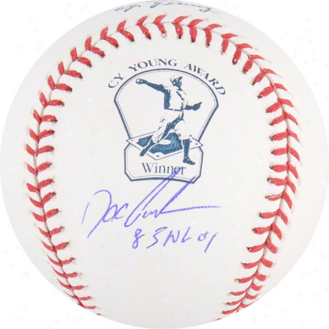 Dwight Gooden Autographed Cy Young Logo Baseball  Details: 85 Nl Cy Inscription