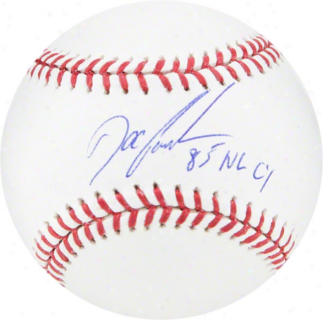 Dwight Gooden Autographed Cy Young Logo Baseball  Details: 85 Cy Inscription, On The Sweet Spot