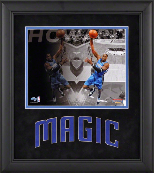 Dwight Howard Framed Photograph  Ddtails: 8x10, Reflections, Orlando Magic Team Logo