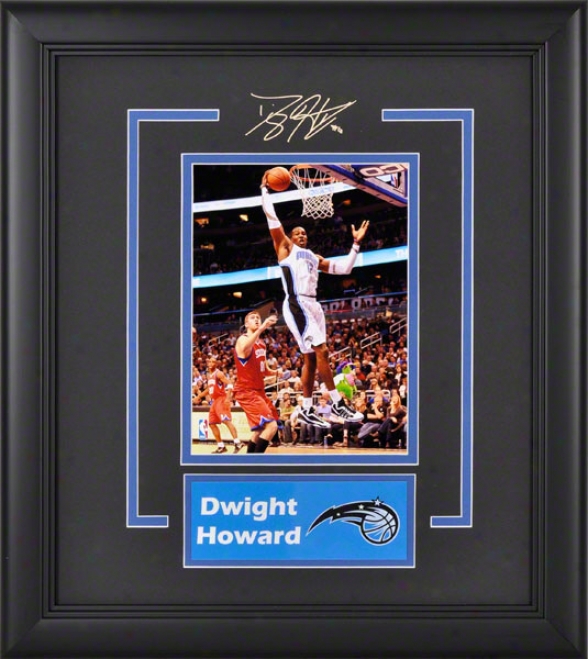 Dwight Howard Orlando Magic Framed 6x8 Photograph With Facsimile Signature Annd Lamina