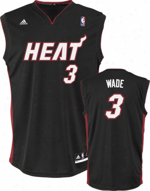 Dwyane Wade Jersey: Adidas Revolution 30 Black Replica #3 Miami Heat Jersey