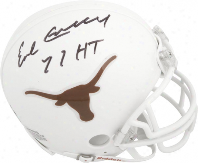 Earl Campbell Texas Longhorns Autographed Mini Helmet W/ Inscription &quotht 77&quot