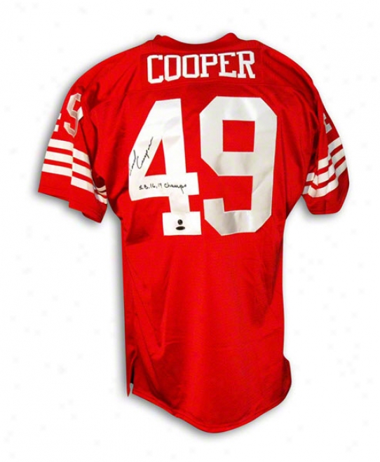 Earl Cooper Autographed San Francisco 49ers Throwback Jersey Inscribed &quotsb 16,19 Cjamps&quot