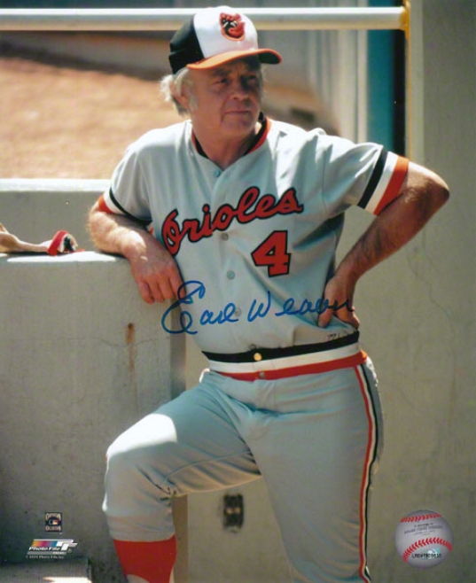 Earl Weaver Baltimore Orioles - Coaching - Autographed 8x10 Photograph