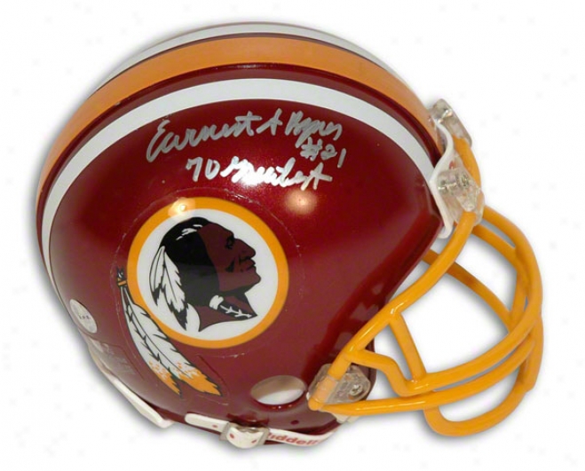 Earnest Byner Autographed Washington Resskin sMini Helmet Insctibed &quot70 Greatest&quot