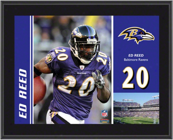 Ed Reed Baltimore Plaqie  Details: Baltimore Ravens, Sublimatdd, 10x13, Nfl Plaque