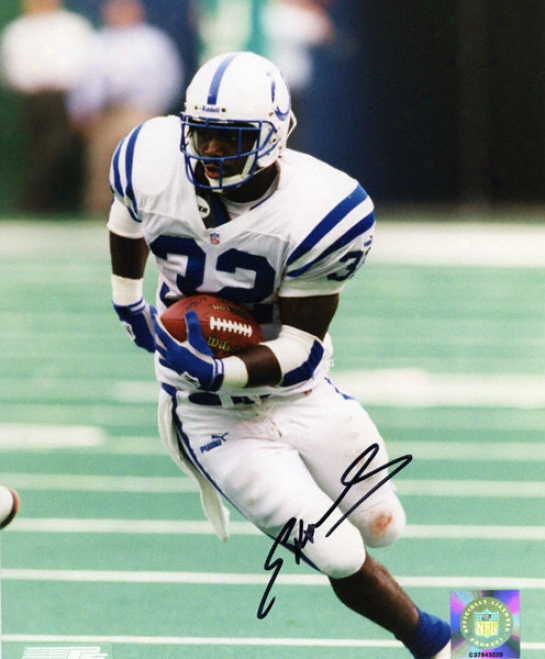 Edgdrrin James Indianapolis Colts - Cutting Upfield - 8x10 Autographed Photograph