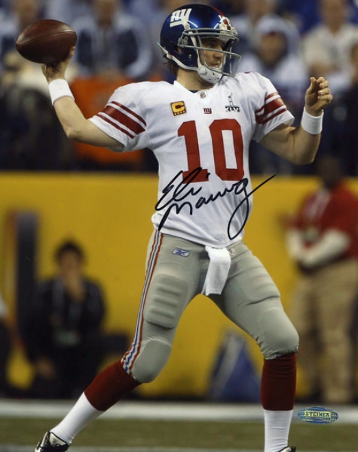 Eli Manning Autographed 8x10 Photograph  Details: Starting a~ York Giants, Super Bowl Xlvi