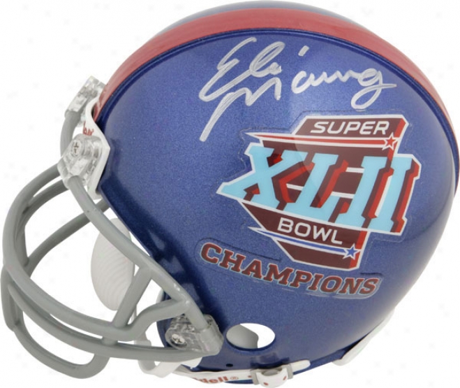 Eli Manning New York Giants Autographed Super Bowl Xlii Champions Mini Helmet