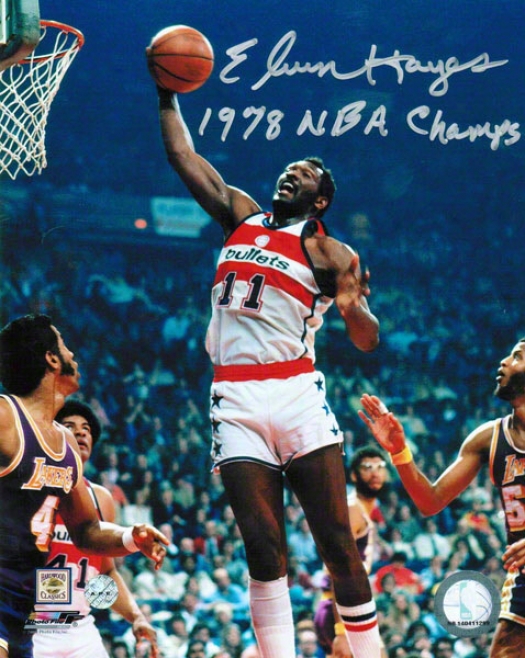 Elvin Hayes Washington Bullets Autographed 8x10 Photo Inscrribed 1978 Nba Champs